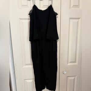 Zara size medium Elegant Black Jumpsuit with Lace Details